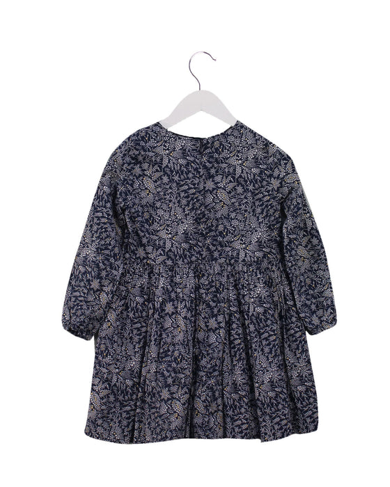 A Navy Long Sleeve Dresses from Jacadi in size 6T for girl. (Back View)