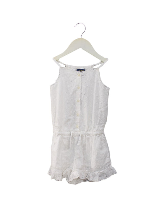 A White Sleeveless Rompers from Polo Ralph Lauren in size 2T for girl. (Front View)