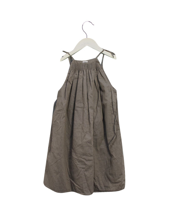 A Brown Sleeveless Dresses from Chloe in size 6T for girl. (Back View)