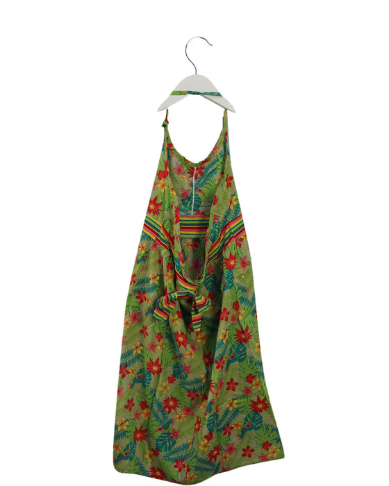 A Green Sleeveless Dresses from La Compagnie des Petits in size 12Y for girl. (Back View)