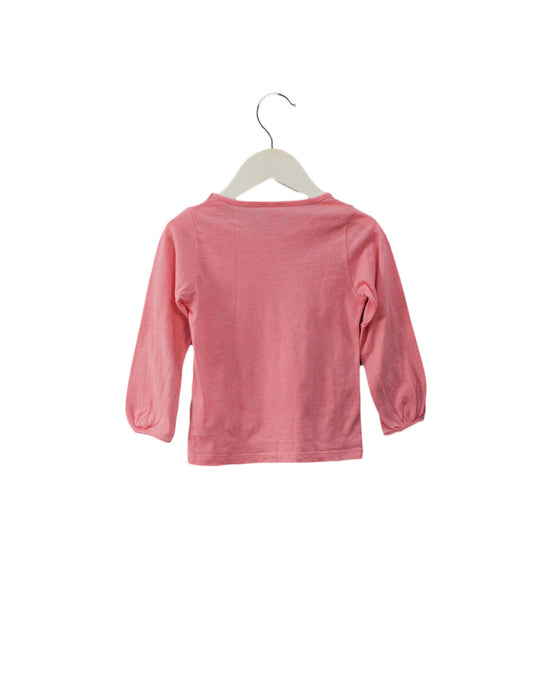 A Pink Long Sleeve Tops from Petit Bateau in size 3T for girl. (Back View)