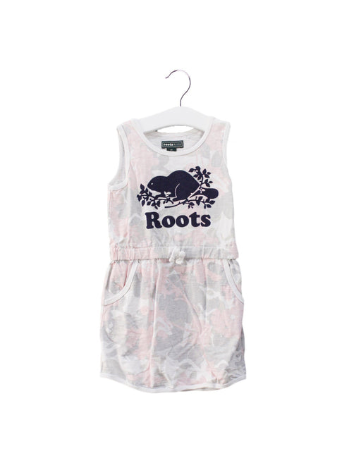 A Pink Sleeveless Dresses from Roots in size 4T for girl. (Front View)