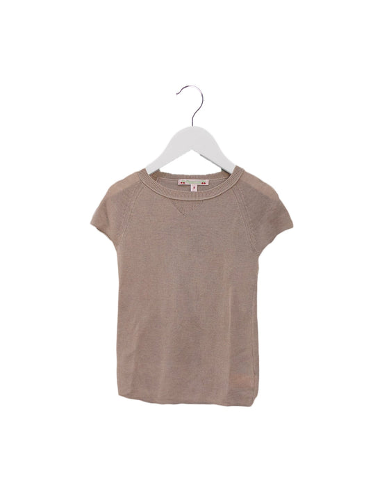 A Grey Short Sleeve Tops from Bonpoint in size 4T for girl. (Front View)