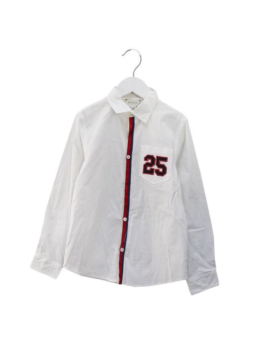 A White Long Sleeve Shirts from Gucci in size 8Y for boy. (Front View)
