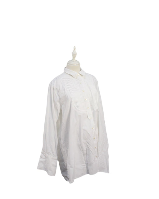 A White Shirts from Hatch in size L for maternity. (Front View)
