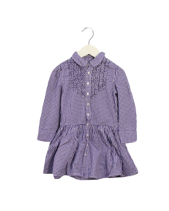 A Purple Long Sleeve Dresses from Ralph Lauren in size 3T for girl. (Front View)