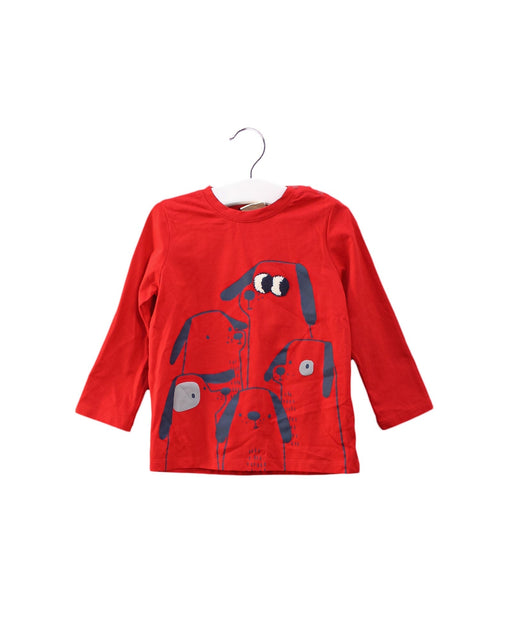 A Red Long Sleeve T Shirts from Momonittu in size 2T for boy. (Front View)