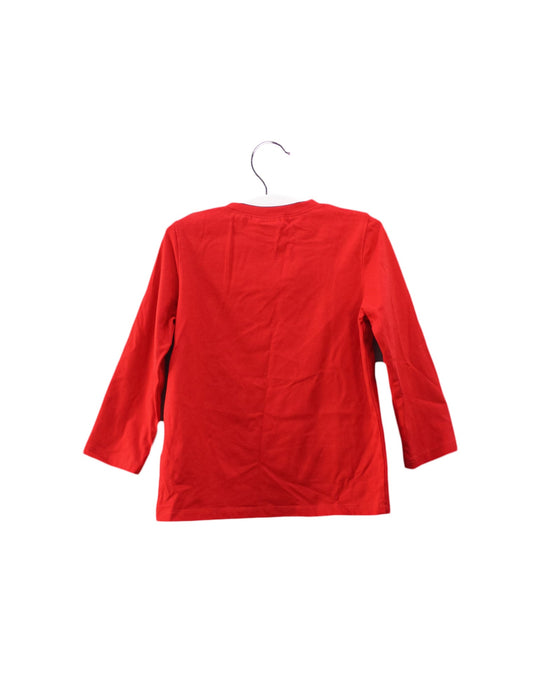 A Red Long Sleeve T Shirts from Momonittu in size 2T for boy. (Back View)