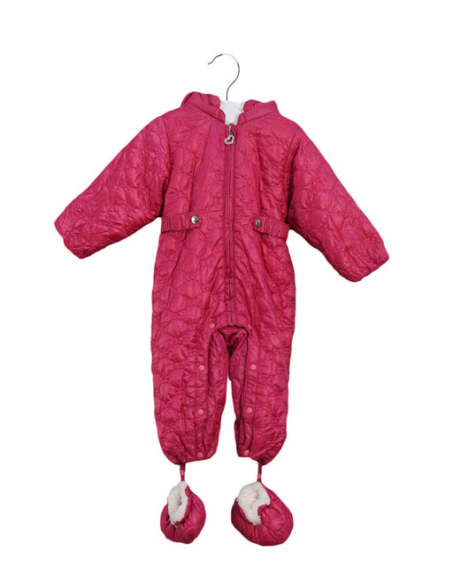 A Pink Snowsuits from Chickeeduck in size 6-12M for girl. (Front View)