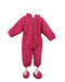 A Pink Snowsuits from Chickeeduck in size 6-12M for girl. (Front View)
