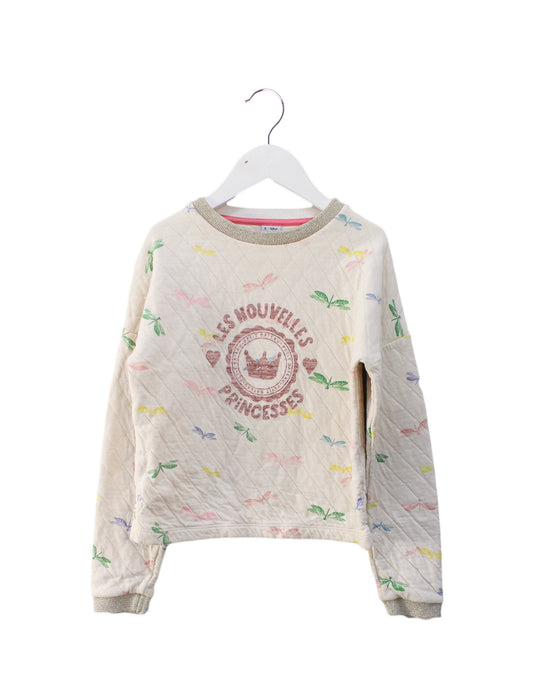 A Ivory Crewneck Sweatshirts from Petit Bateau in size 8Y for girl. (Front View)