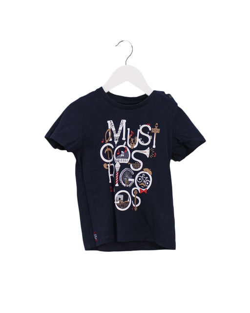 A Navy Short Sleeve T Shirts from Catimini in size 3T for boy. (Front View)