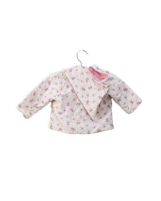 A Pink Long Sleeve Tops from Petit Bateau in size 0-3M for girl. (Back View)