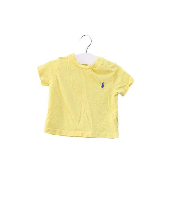 A Yellow Short Sleeve T Shirts from Ralph Lauren in size 0-3M for boy. (Front View)