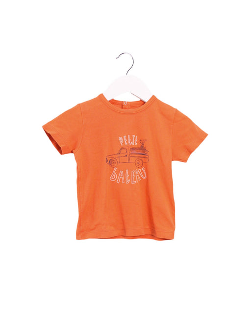A Orange Short Sleeve T Shirts from Petit Bateau in size 18-24M for boy. (Front View)