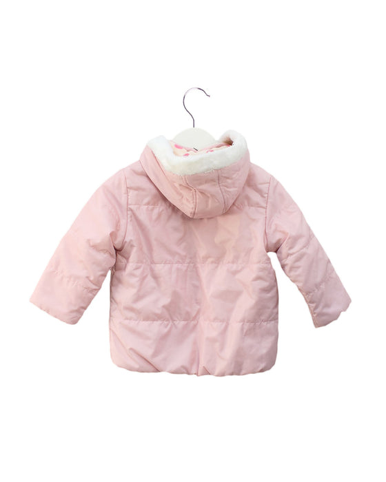 A Pink Puffer/Quilted Jackets from Miki House in size 18-24M for girl. (Back View)
