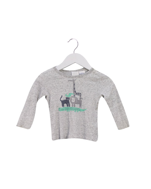A Grey Long Sleeve Tops from Seed in size 6-12M for boy. (Front View)