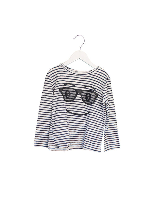 A Navy Long Sleeve Tops from Seed in size 6T for girl. (Front View)