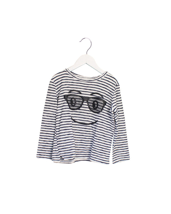 A Navy Long Sleeve Tops from Seed in size 6T for girl. (Front View)