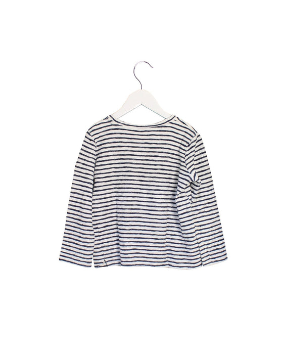 A Navy Long Sleeve Tops from Seed in size 6T for girl. (Back View)