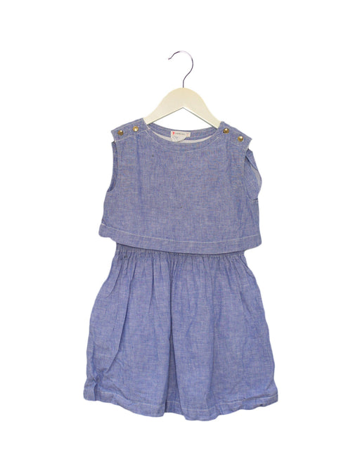 A Blue Sleeveless Dresses from Crewcuts in size 5T for girl. (Front View)