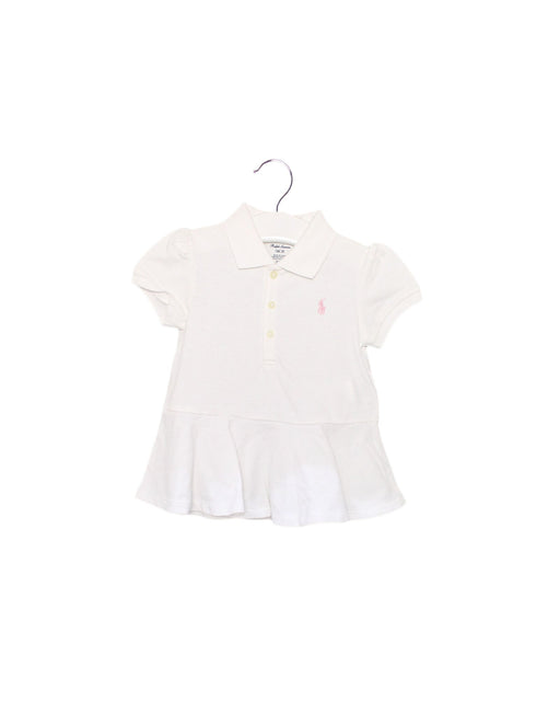 A White Short Sleeve Polos from Ralph Lauren in size 12-18M for girl. (Front View)