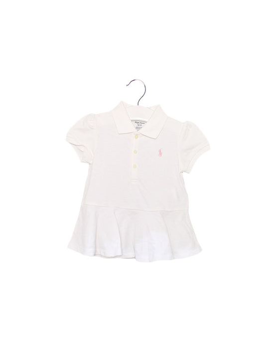 A White Short Sleeve Polos from Ralph Lauren in size 12-18M for girl. (Front View)