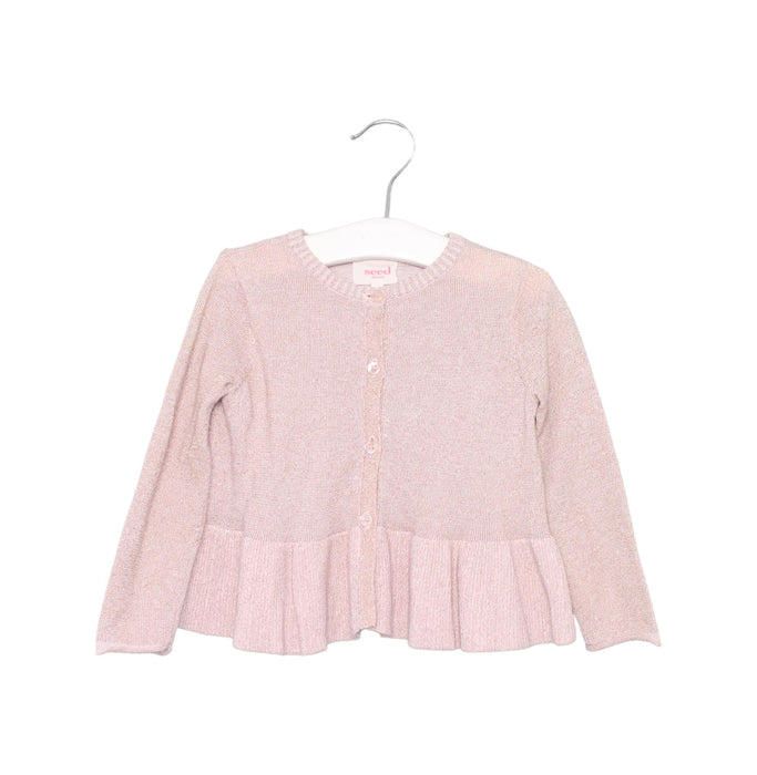 A Pink Cardigans from Seed in size 2T for girl. (Front View)