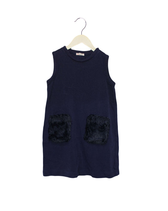 A Navy Sleeveless Dresses from Crewcuts in size 7Y for girl. (Front View)