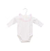 A White Long Sleeve Bodysuits from Jacadi in size 0-3M for girl. (Front View)