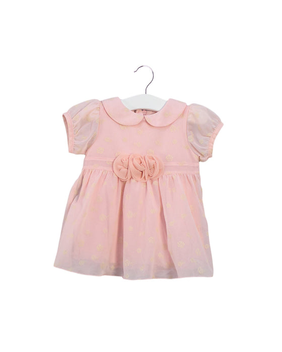 A Pink Short Sleeve Dresses from Chickeeduck in size 6-12M for girl. (Front View)