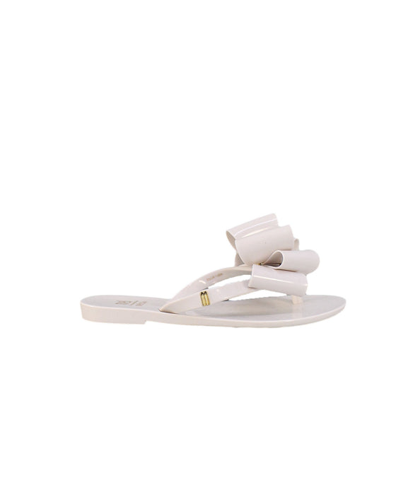 A White Sandals from Melissa in size 7Y for girl. (Back View)