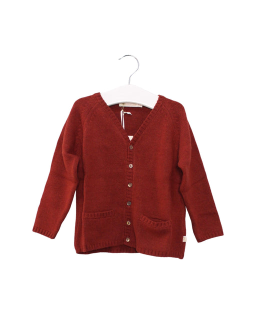 A Red Cardigans from Les Enfantines in size 18-24M for neutral. (Front View)