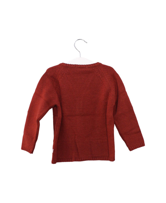A Red Cardigans from Les Enfantines in size 18-24M for neutral. (Back View)