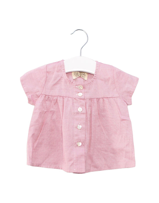 A Pink Short Sleeve Tops from Siseo Olive in size 0-3M for girl. (Front View)