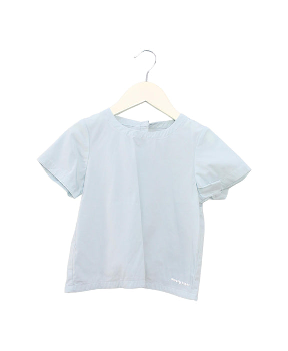 A Blue Short Sleeve Tops from Moody Tiger in size 2T for girl. (Front View)