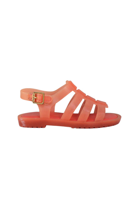 A Orange Sandals from Mini Melissa in size 4T for girl. (Back View)