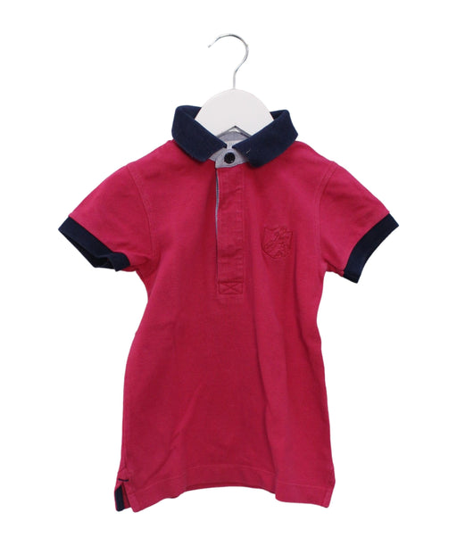 A Pink Short Sleeve Polos from Jacadi in size 4T for boy. (Front View)