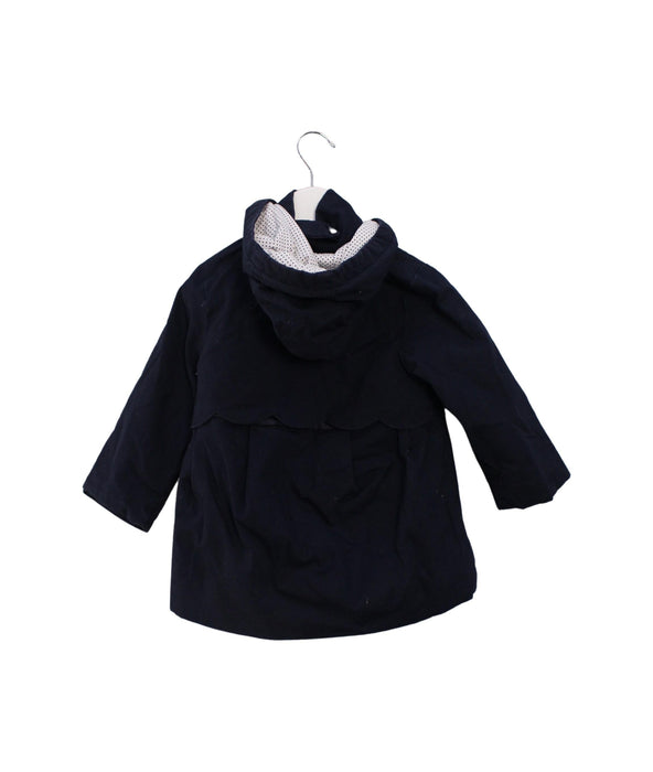 A Navy Coats from Jacadi in size 18-24M for girl. (Back View)