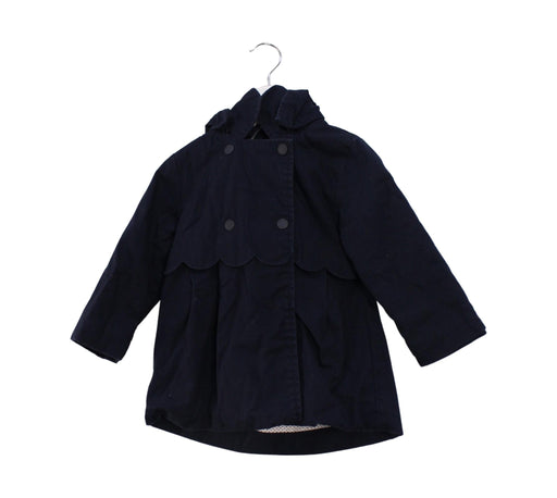 A Navy Coats from Jacadi in size 18-24M for girl. (Front View)