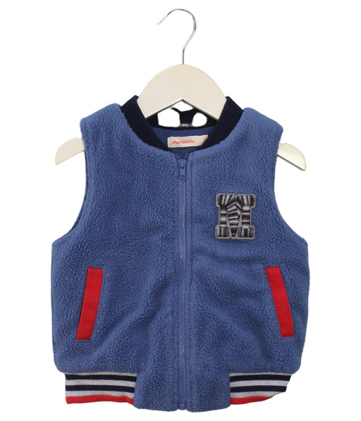 A Blue Outerwear Vests from Momonittu in size 4T for boy. (Front View)