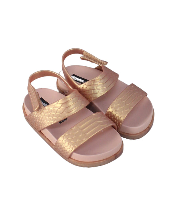 A Pink Sandals from Mini Melissa in size 3T for girl. (Front View)