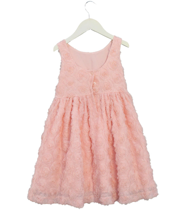 A Pink Sleeveless Dresses from Janie & Jack in size 4T for girl. (Back View)