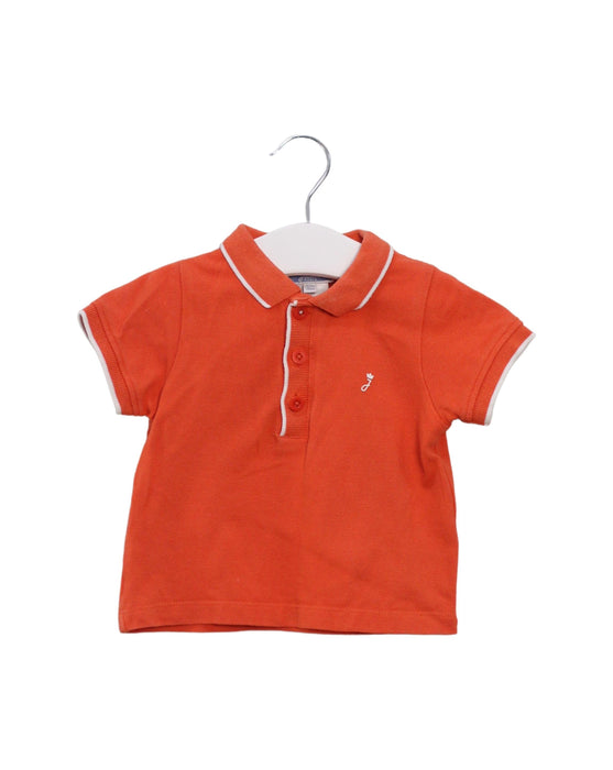 A Orange Short Sleeve Polos from Jacadi in size 6-12M for boy. (Front View)