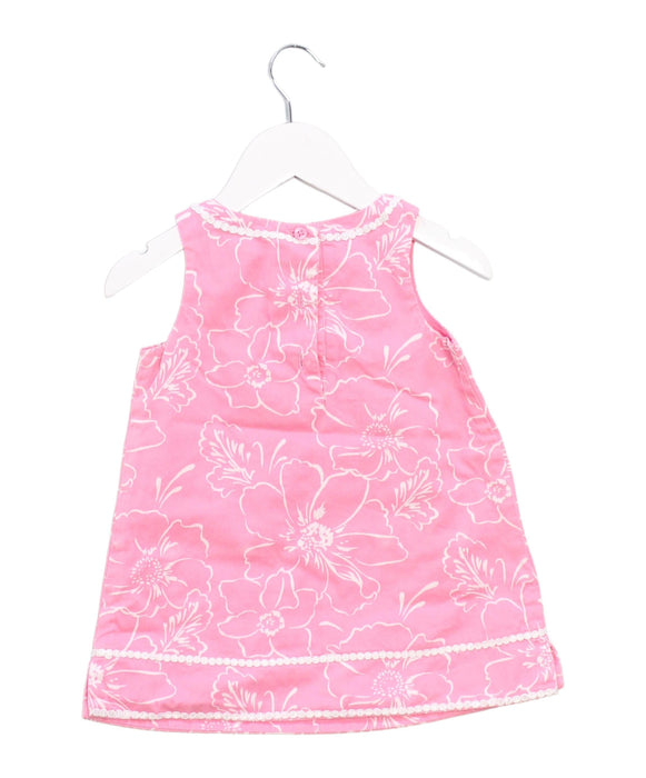 A Pink Sleeveless Dresses from Janie & Jack in size 12-18M for girl. (Back View)