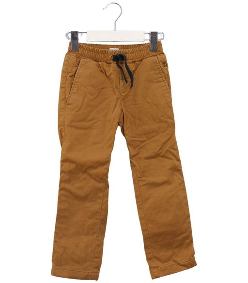 A Brown Casual Pants from Petit Bateau in size 4T for boy. (Front View)