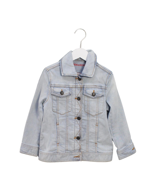 A Blue Lightweight Jackets from Zadig & Voltaire in size 6T for girl. (Front View)
