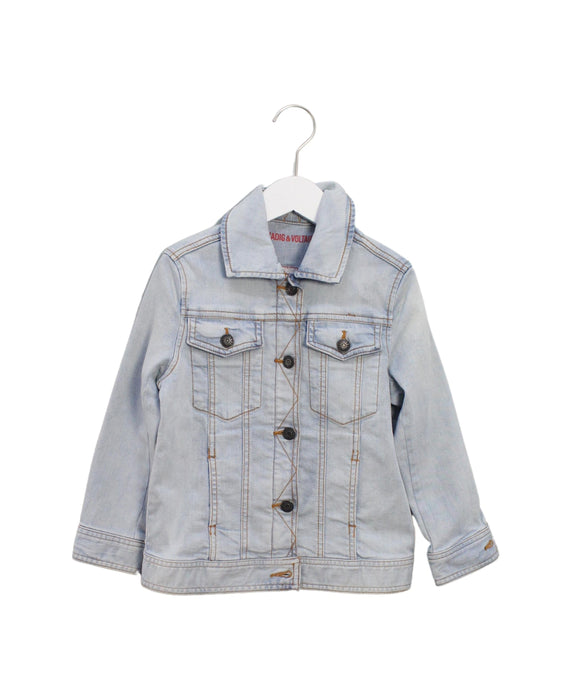 A Blue Lightweight Jackets from Zadig & Voltaire in size 6T for girl. (Front View)