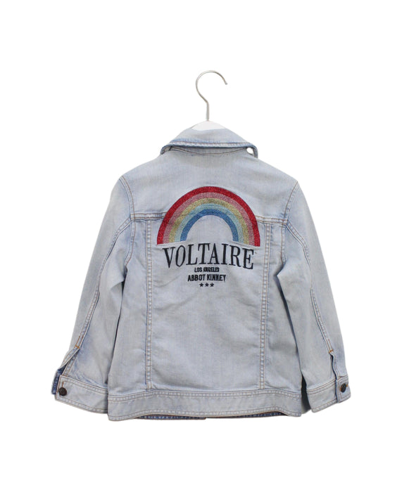 A Blue Lightweight Jackets from Zadig & Voltaire in size 6T for girl. (Back View)