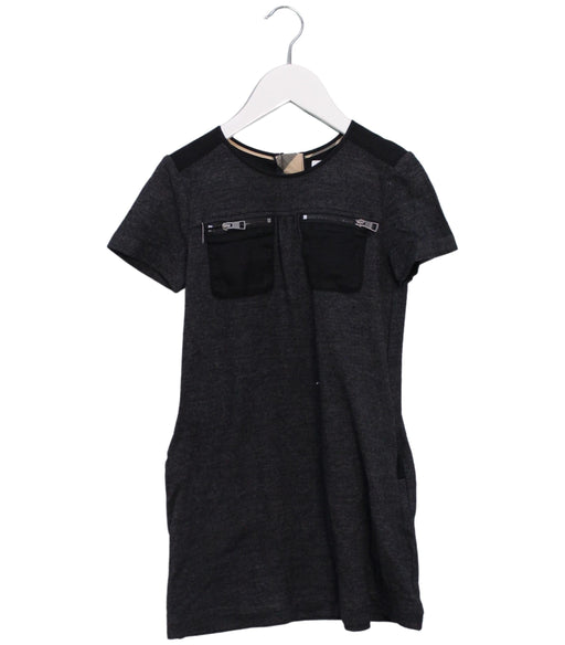 A Grey Short Sleeve Dresses from Burberry in size 8Y for girl. (Front View)